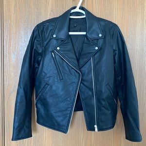 Uniqlo Black Biker Leather Jacket